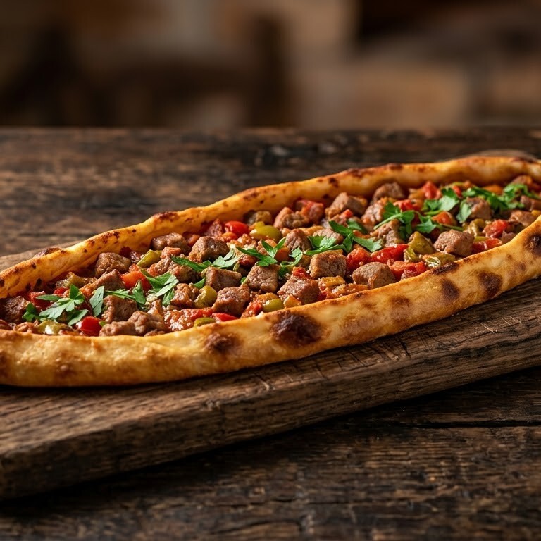 2'li Kuşbasılı Pide salata ile