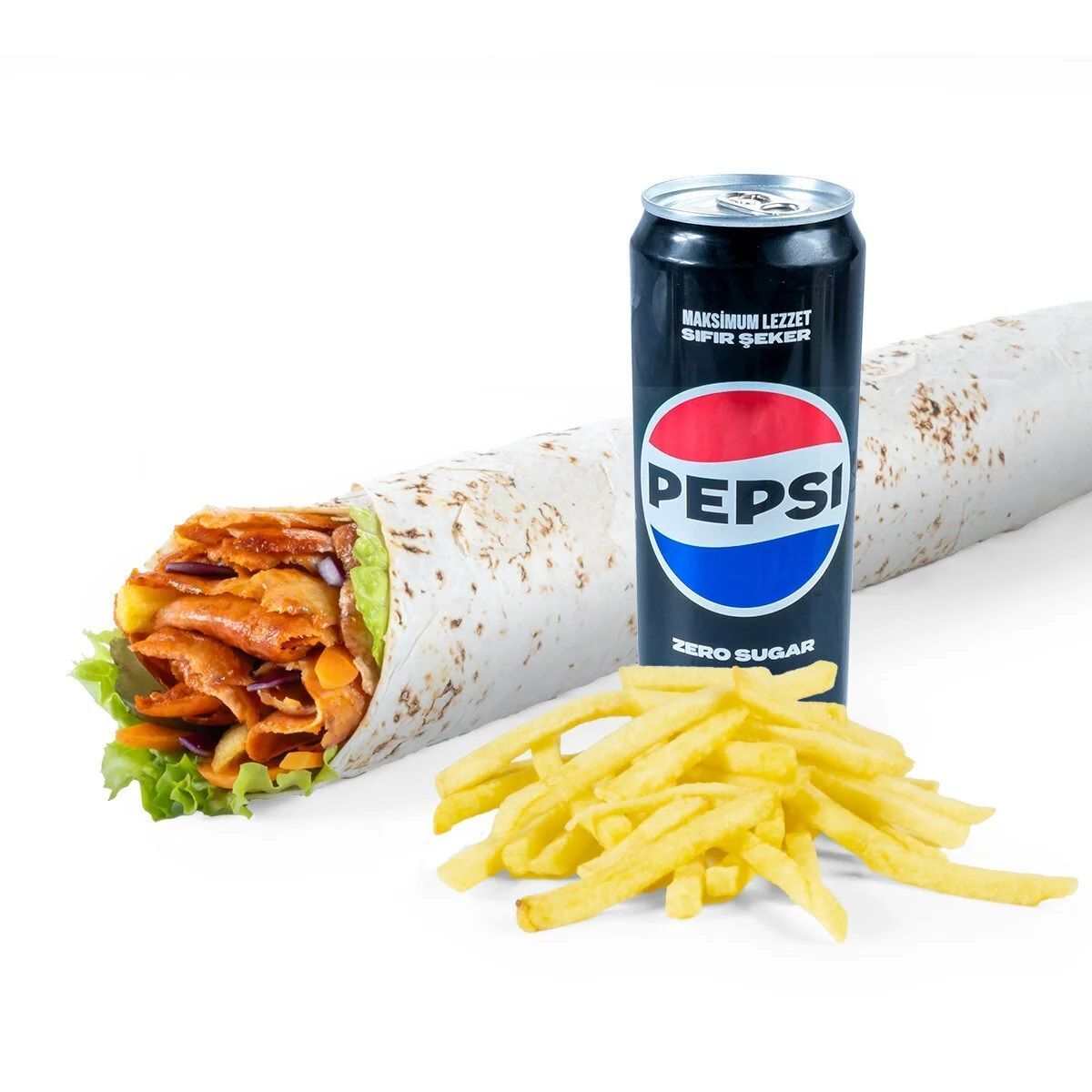 Long Tavuk Döner Dürüm Menü (100gr.)