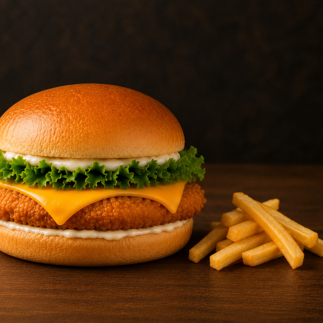 Ranch Soslu Cheddarlı Tavuk Burger