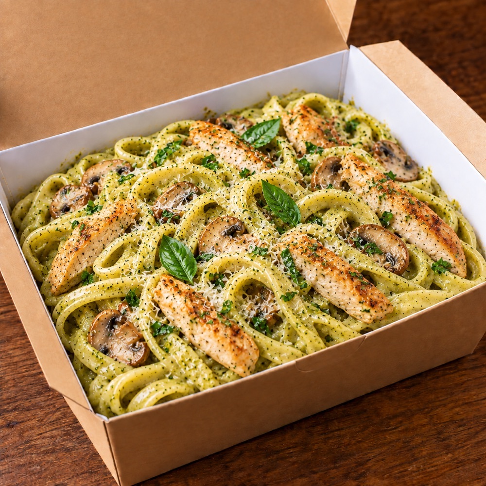 Pesto Tavuklu Fettuccine