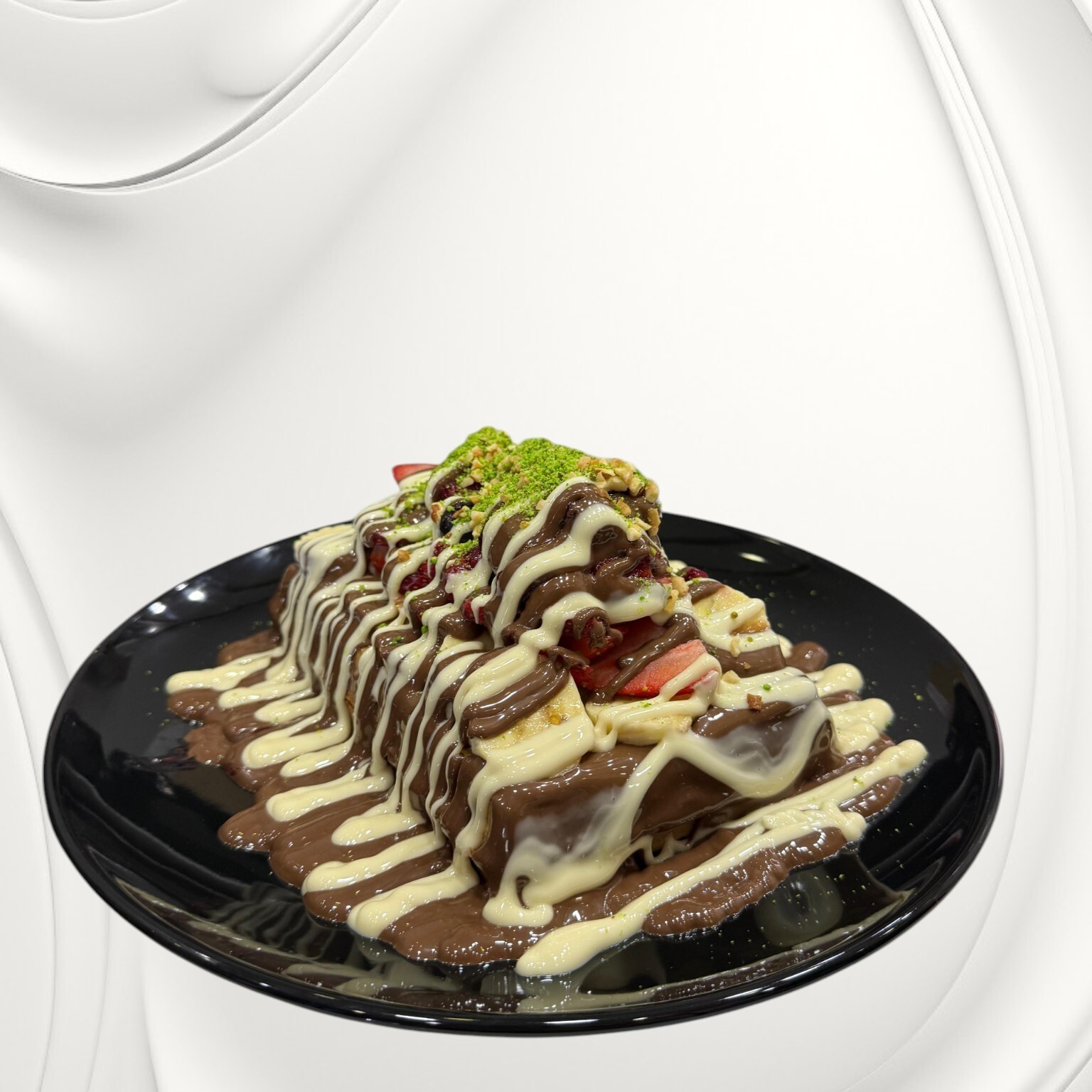 Çifte Çikolata Şöleni (Sütlü Çikolata & Beyaz Çikolatalı Waffle)