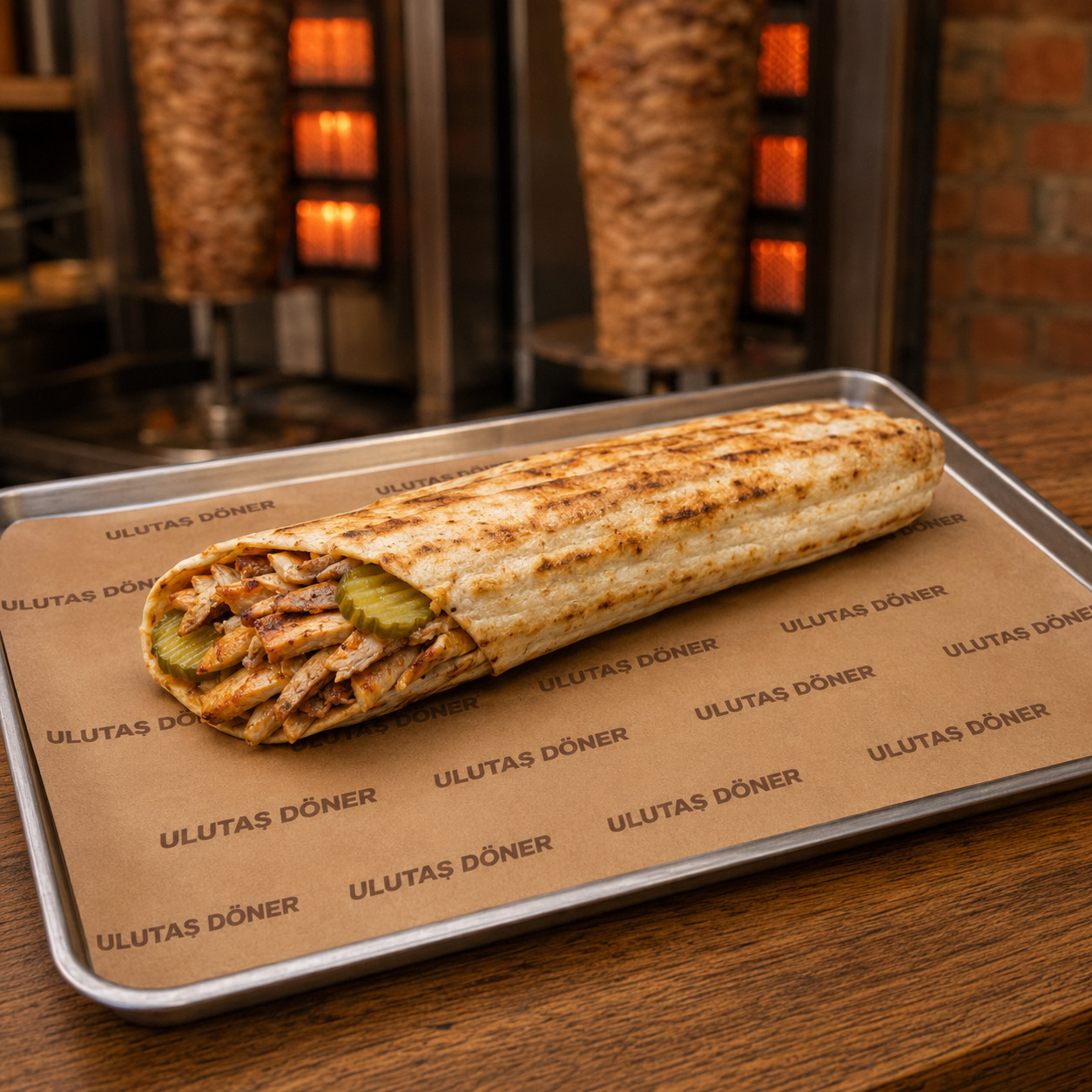 Tavuk Döner Dürüm ( Pide Ekmek )