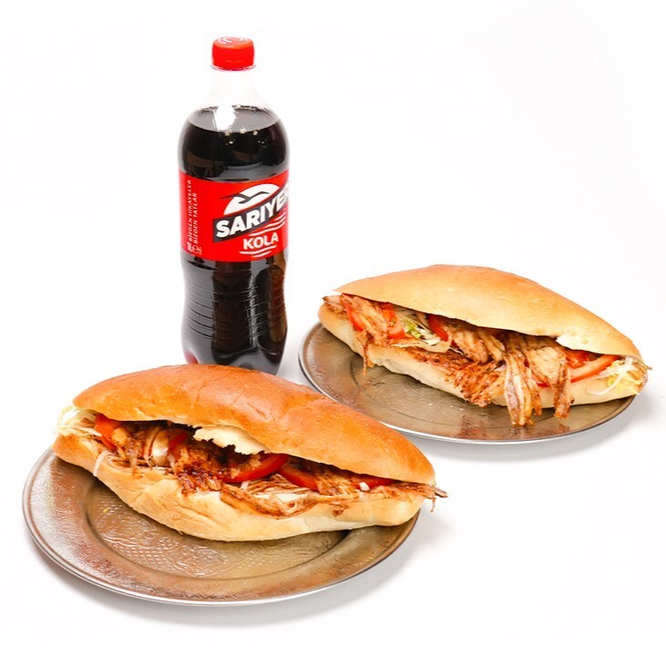 2'Li Ekmek Arası Eski Usul Döner ve 1 Litre Sarıyer Kola Menü