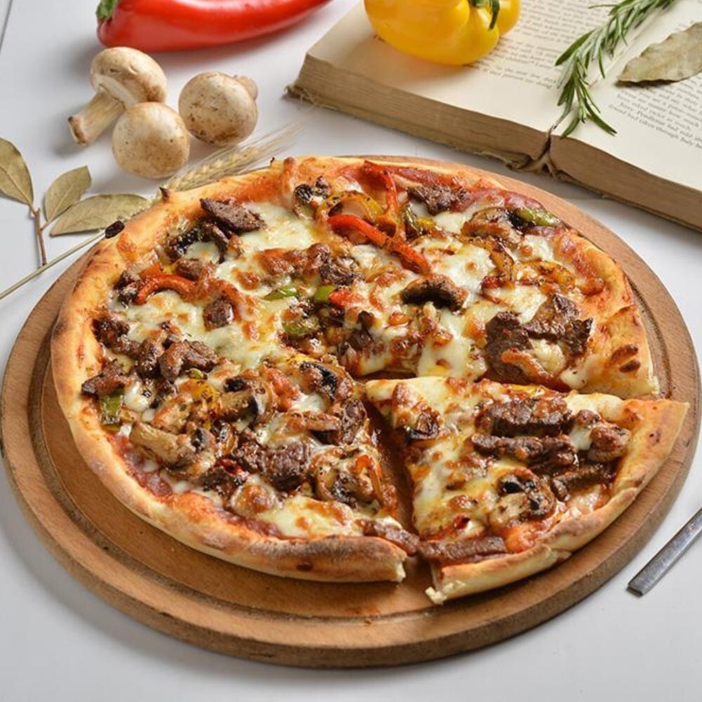 Kavurmalı Pizza 2-3 kişilik (Büyük Boy 40 cm)