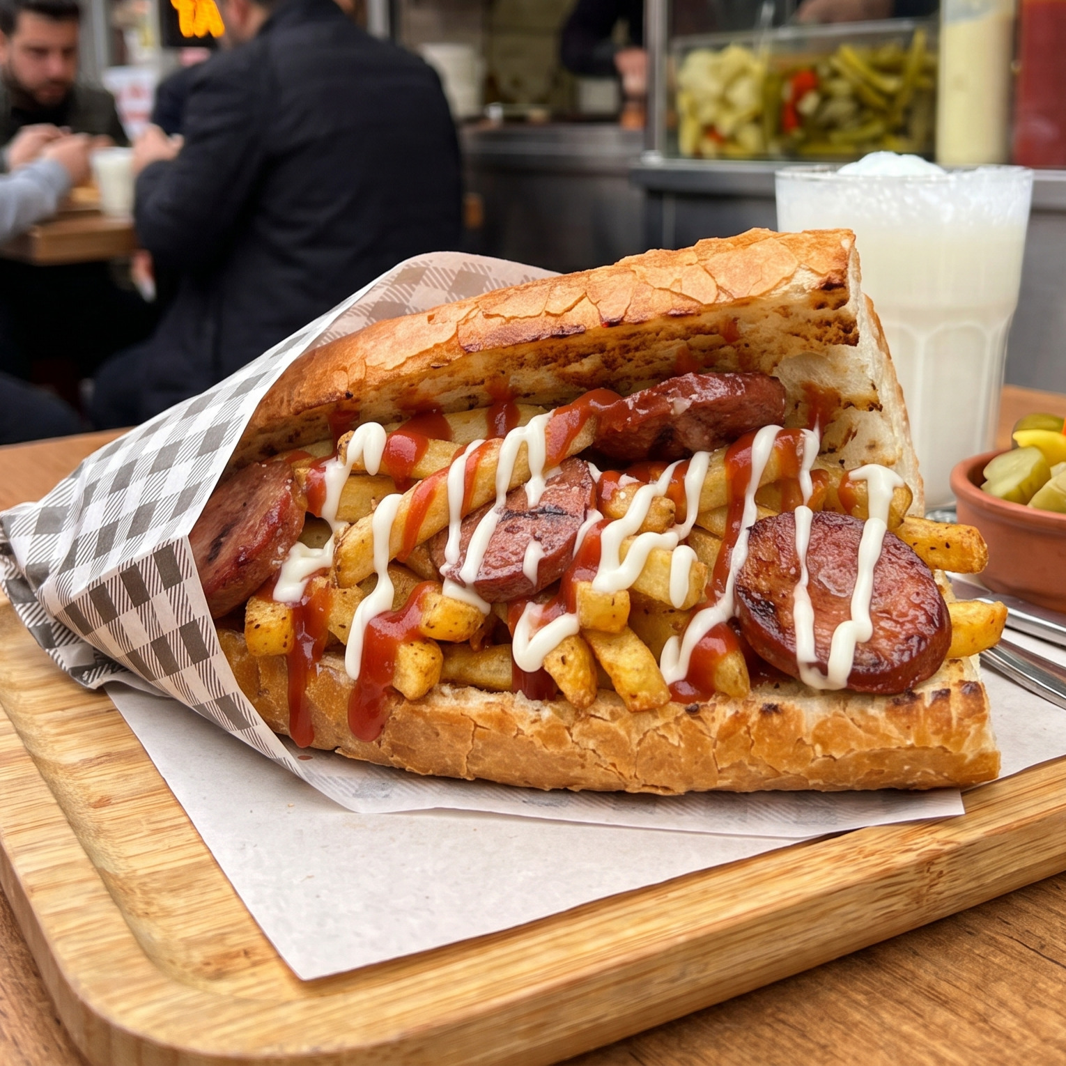 Sosisli Kaşarlı Patso Sandviç
