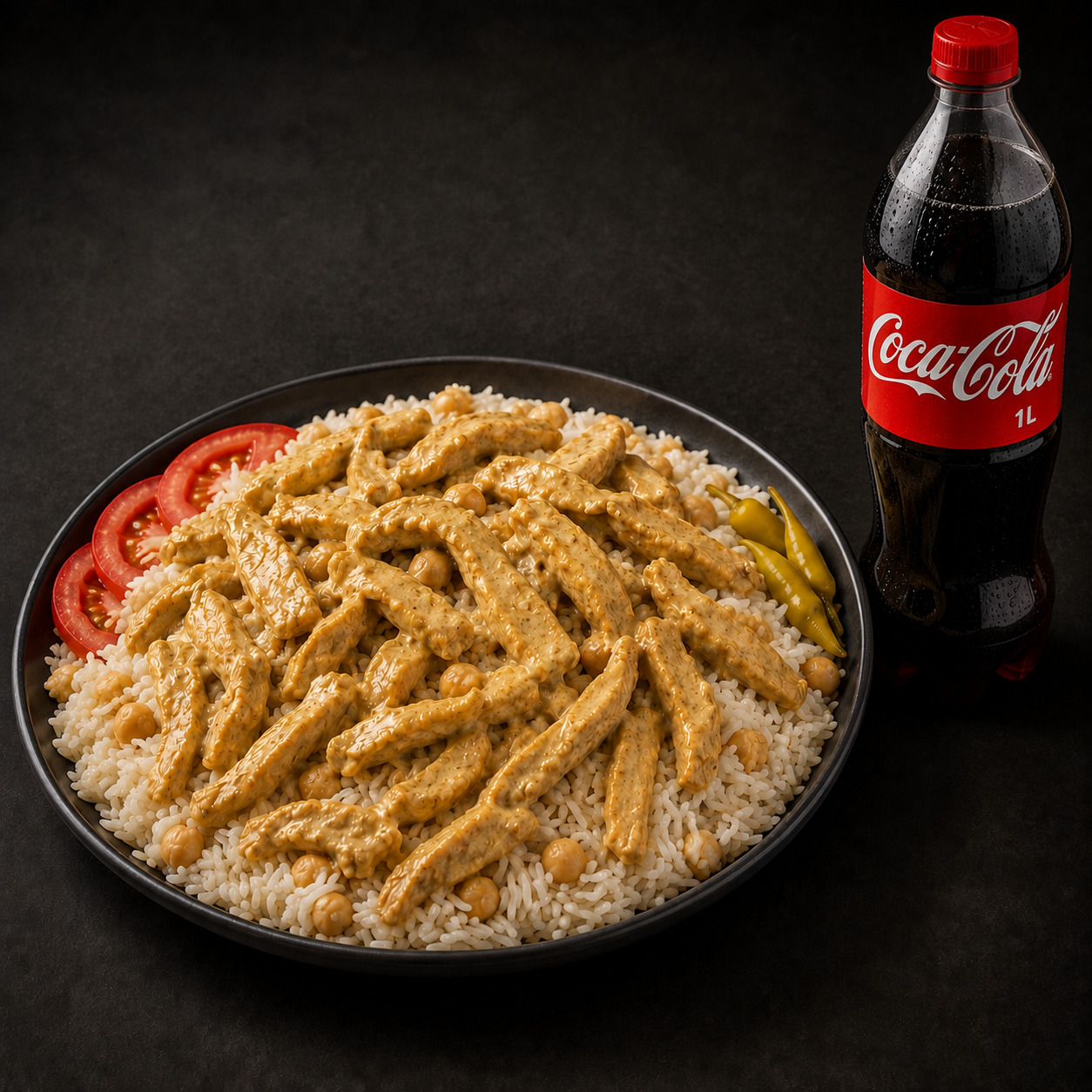 Körilim Menü – Pilav Üstü Kremalı Körili Tavuk + 1 L Kola