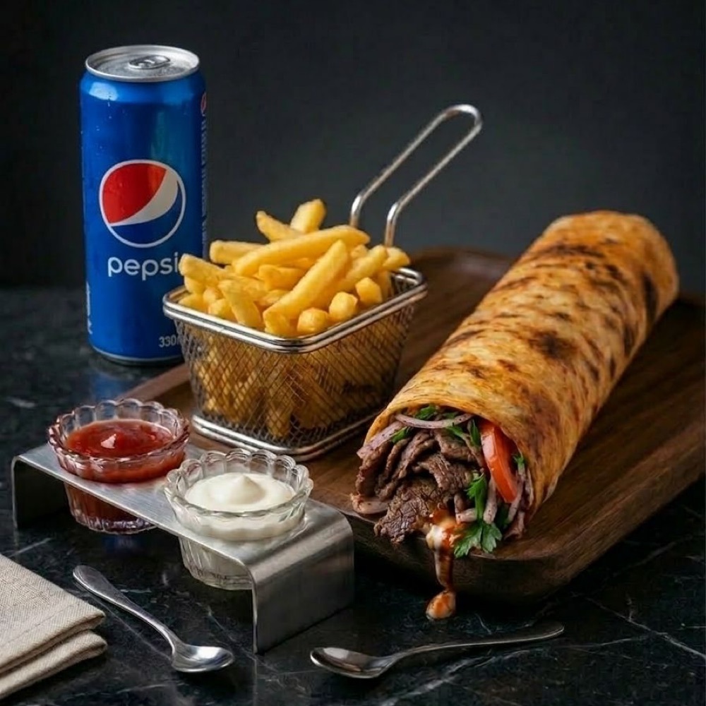 Zurna Et Döner Dürüm Colalı Menü ( 250 Gr )