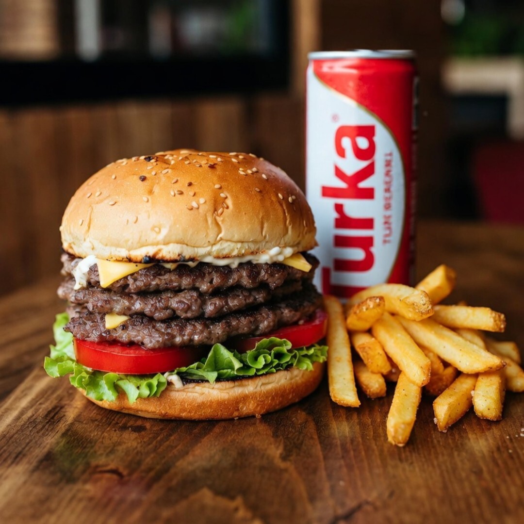 Trible Meat Burger Menü