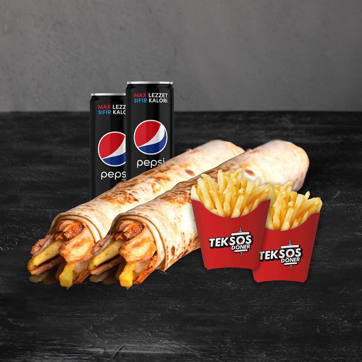 2'li Tavuk Döner M Dürüm Menü