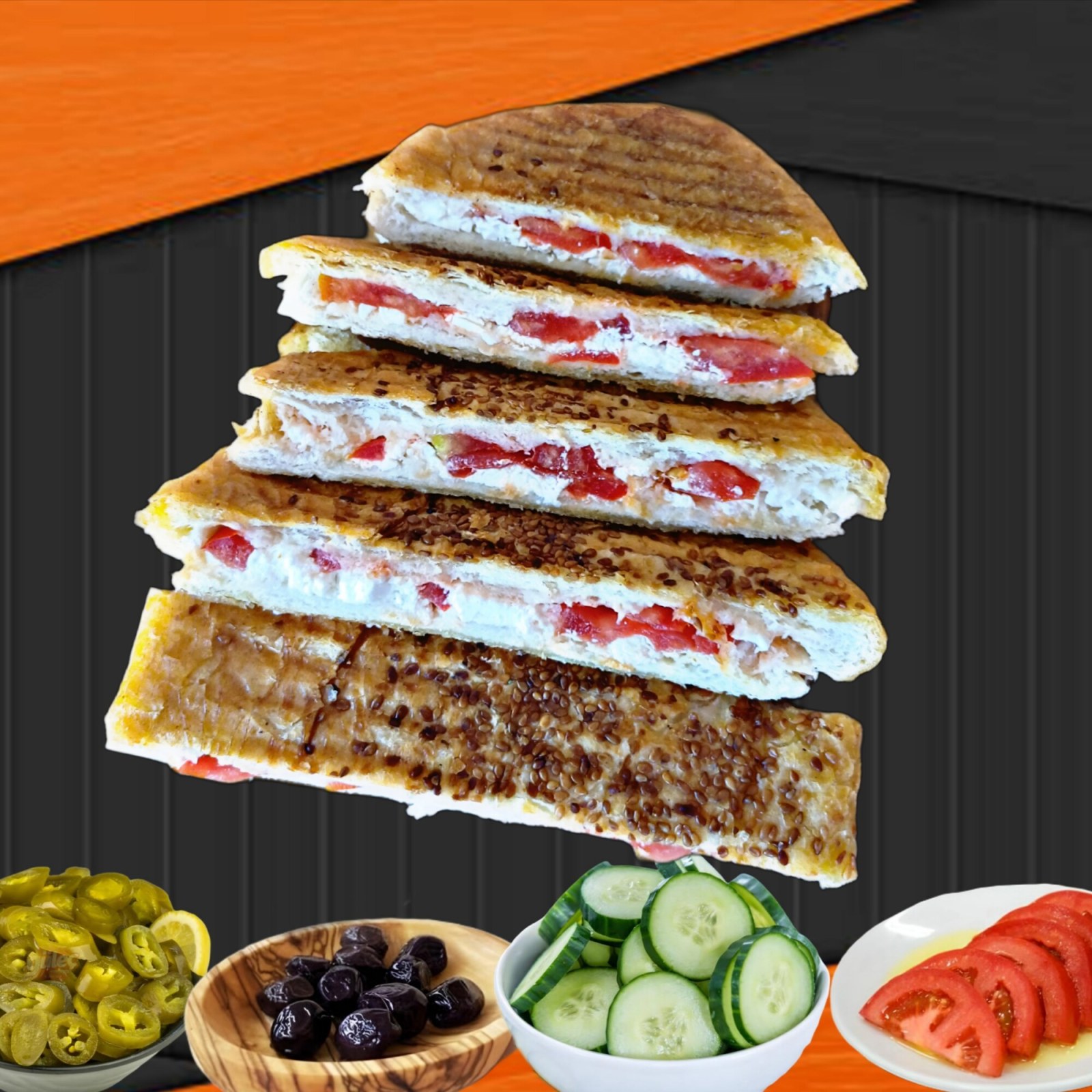 Yarım Ekmek Beyaz Peynirli Domatesli