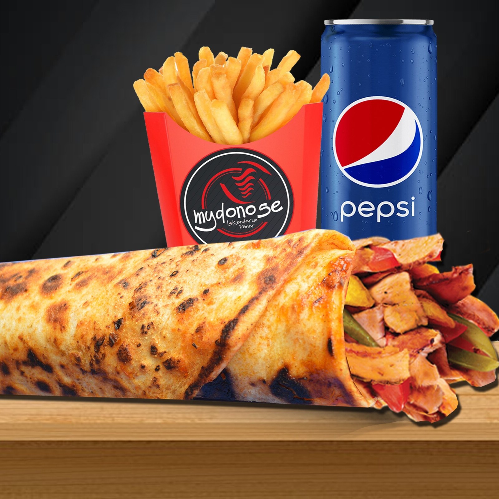 Kutu içecek & Tavuk Dürüm Menü (80 gr)