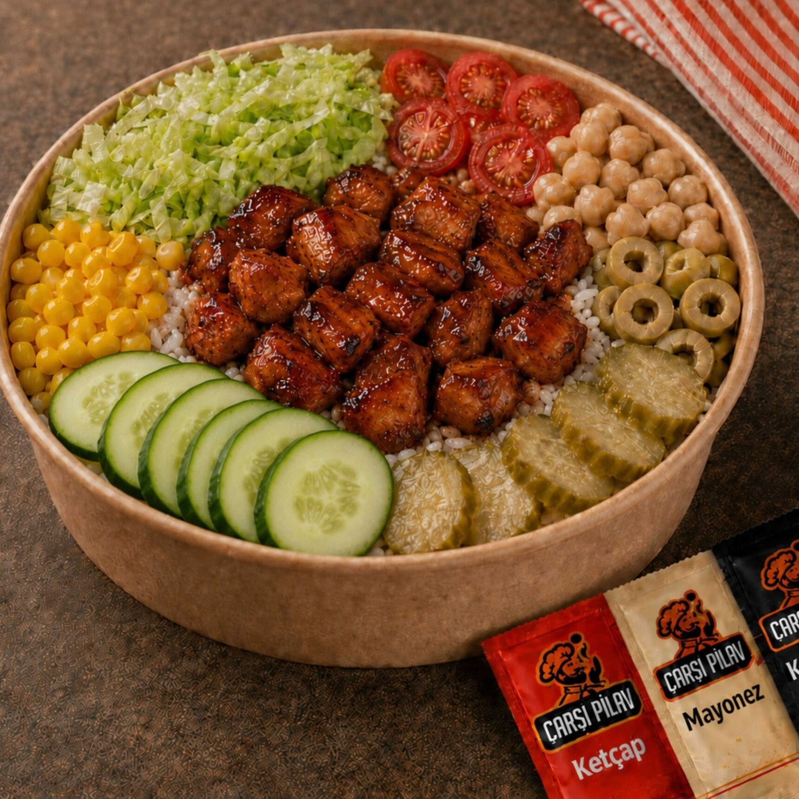 Bbq Soslu Tavuklu Pirinçli Bowl