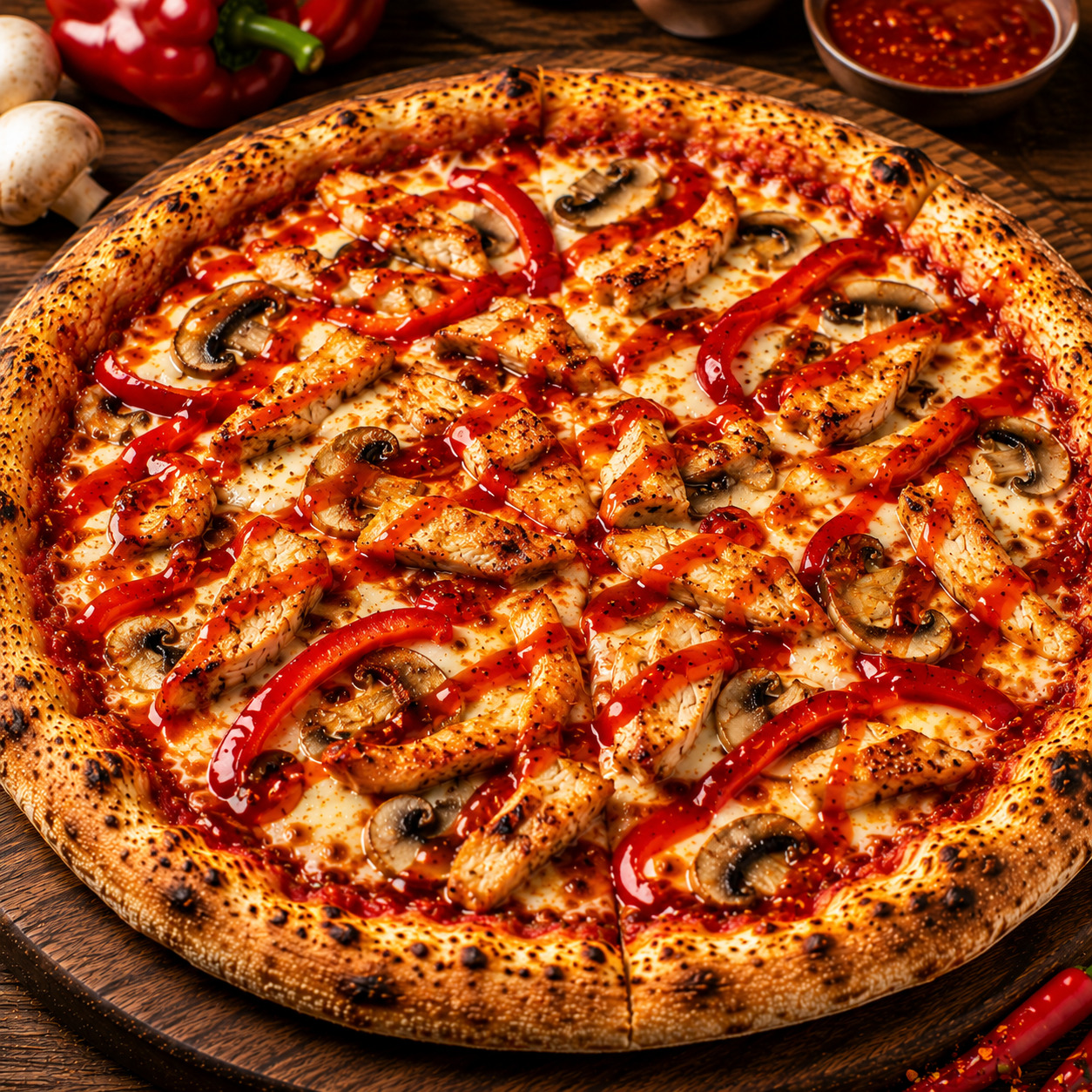 Acı Soslu Tavuk Pizza