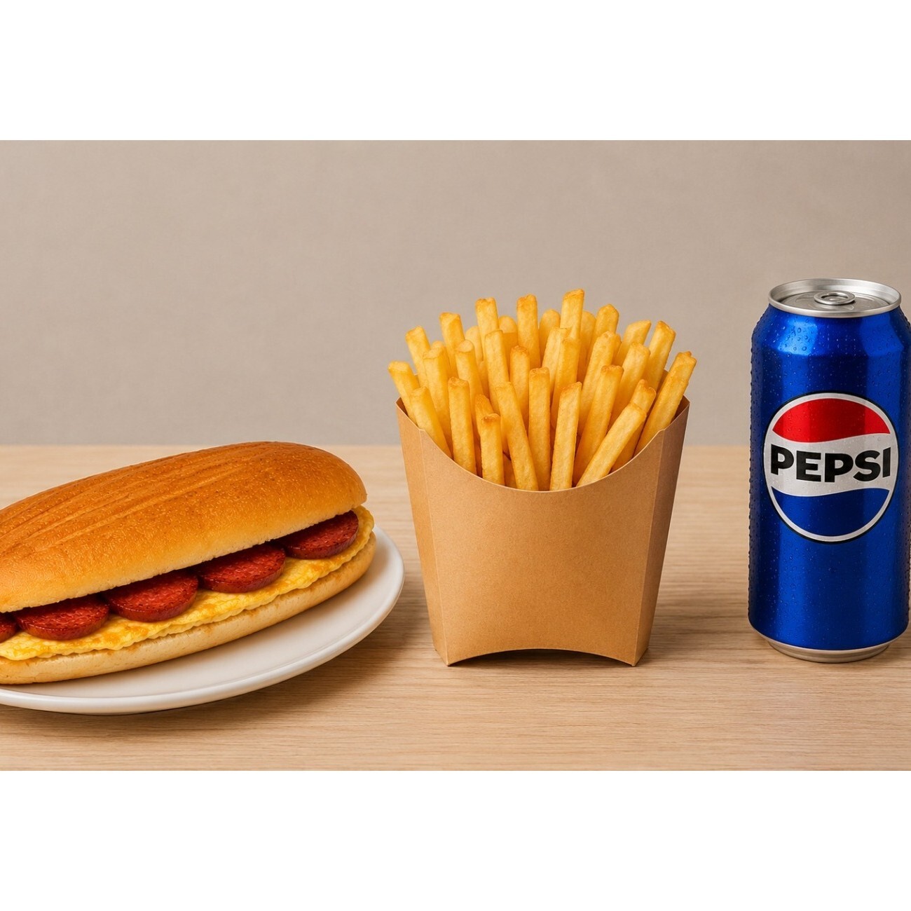 Tam Ekmek Yumurtalı Sucuklu Pepsi Menü