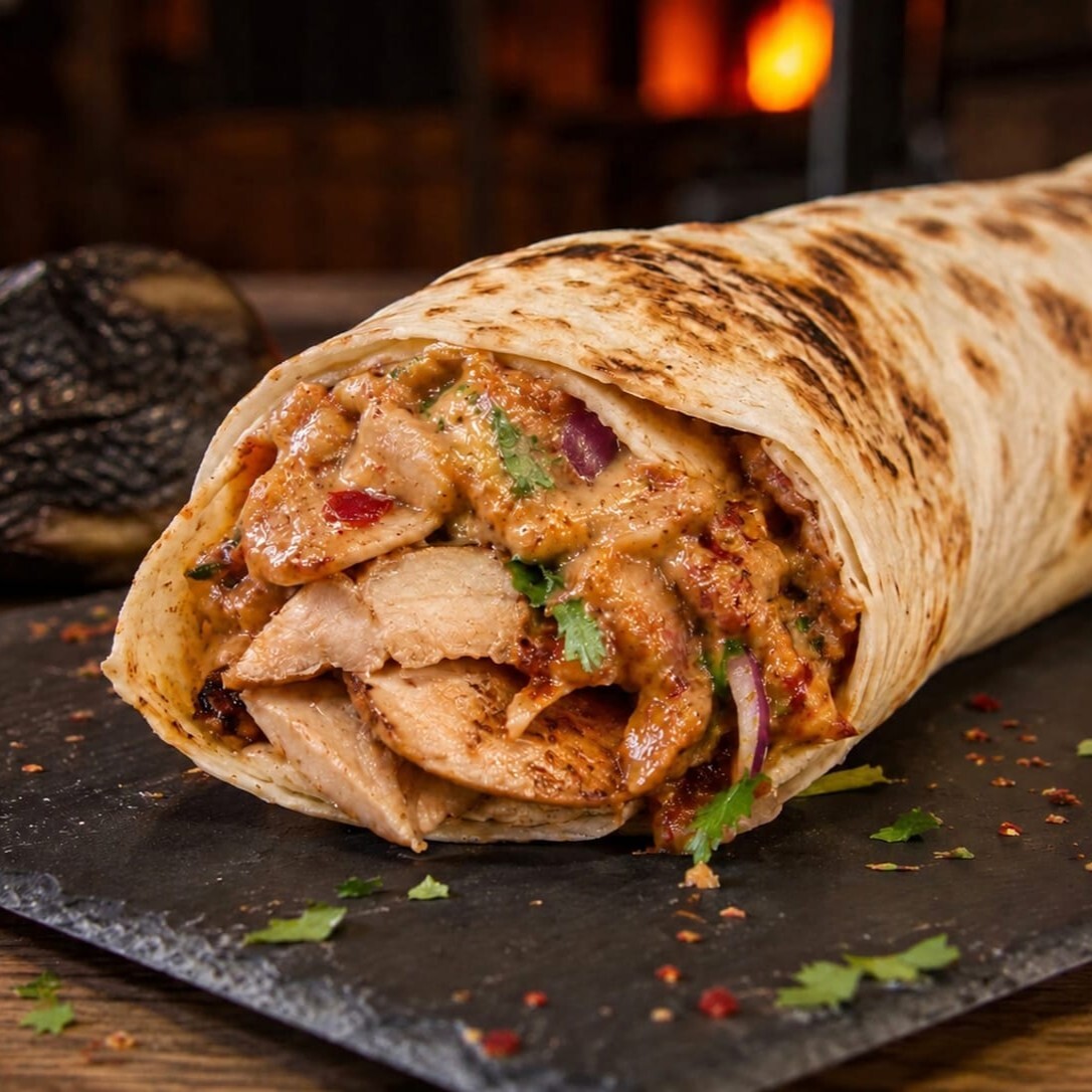 Köz Patlıcanlı Tavuk Dürüm