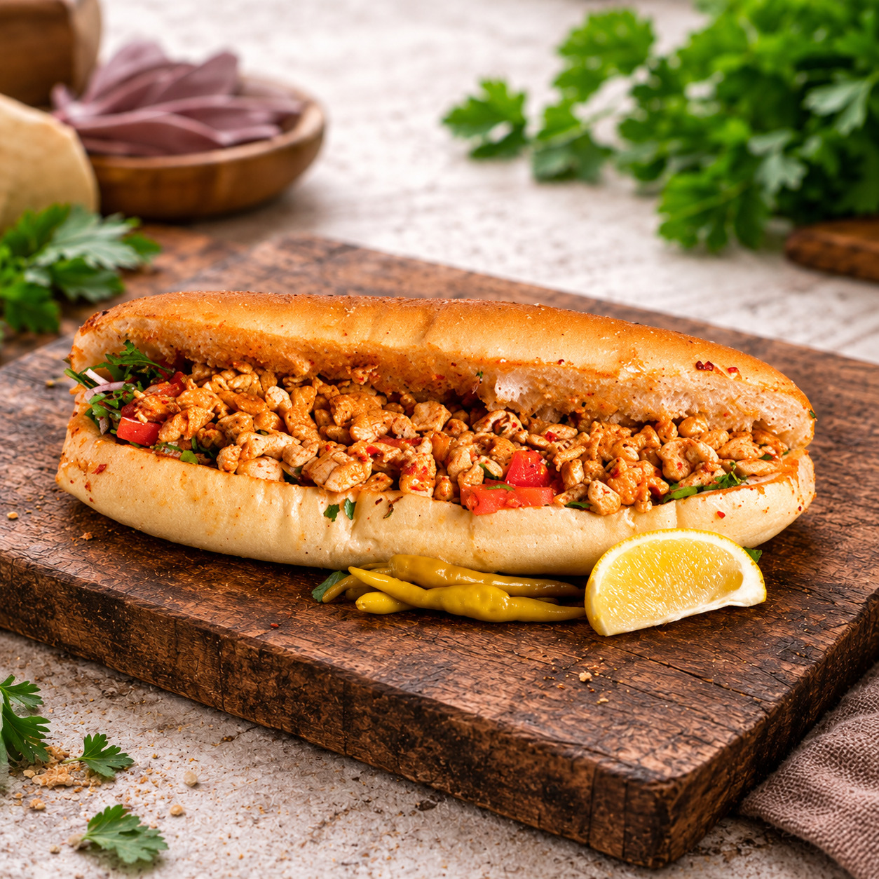 Tavuk Tantuni Ekmek Menü