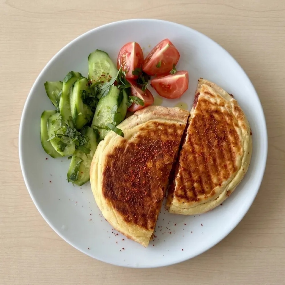 Kavurmalı Kaşarlı Bazlama Tost