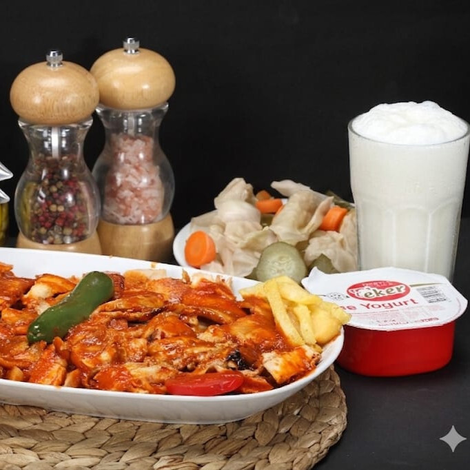 Tavuk Döner İskender Porsiyon 150 gr + Ayran