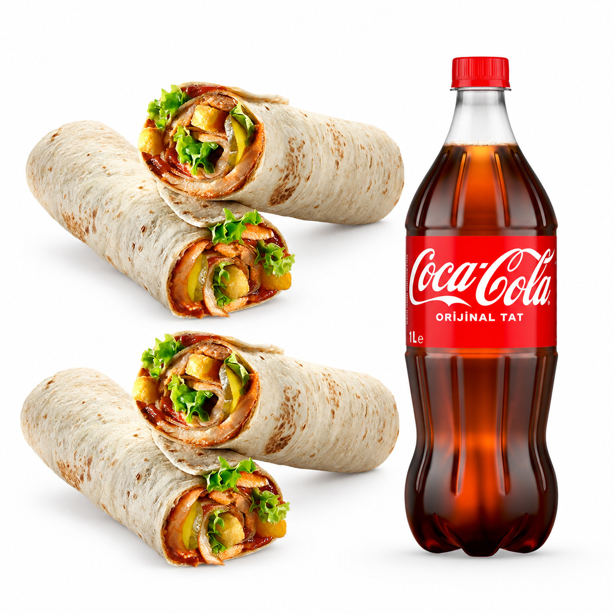 İkili Tavuk Dürüm (2 x 80 g) + Coca-Cola (1 L)