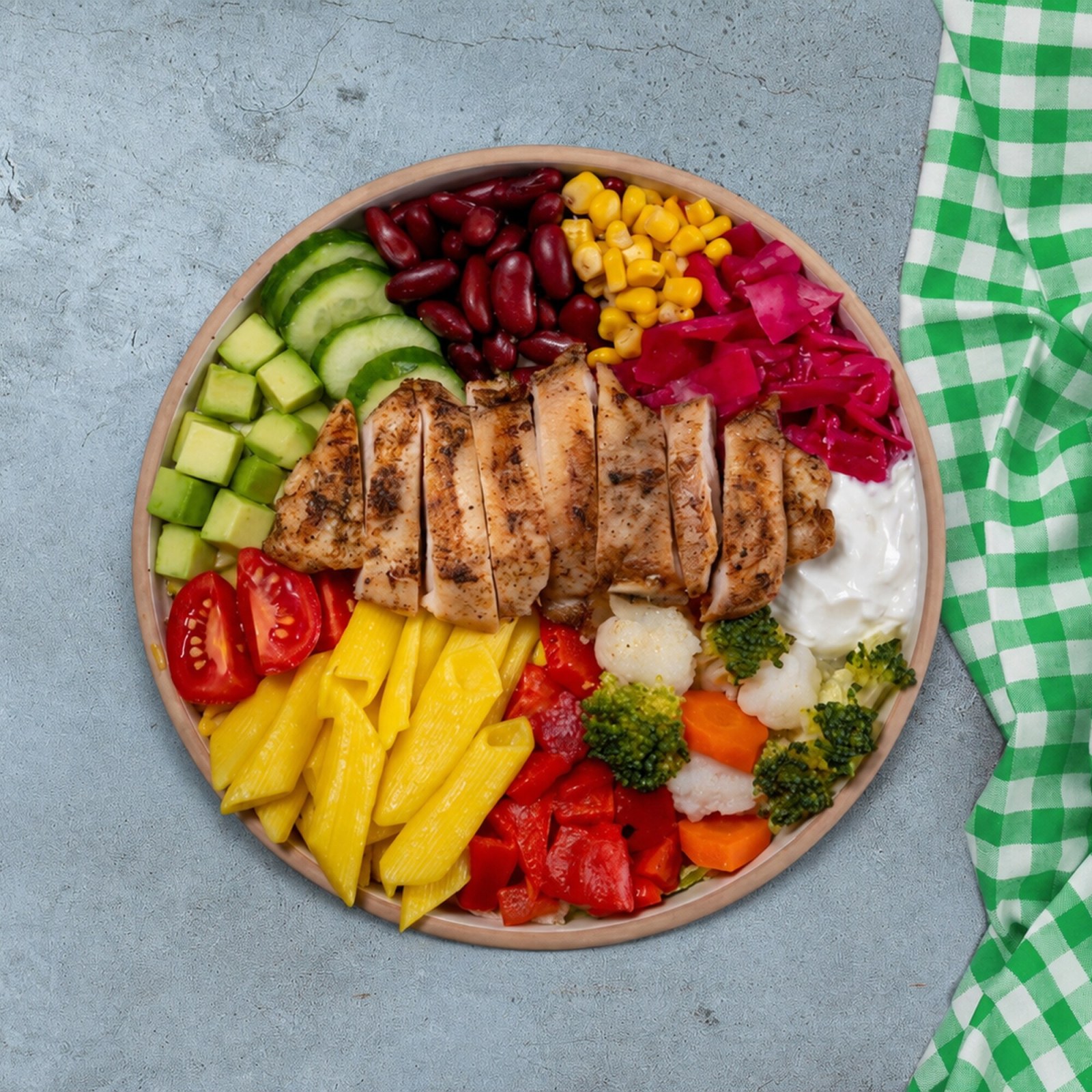 Çeşit Pirzola Tavuklu Makarnalı Bowl Kase