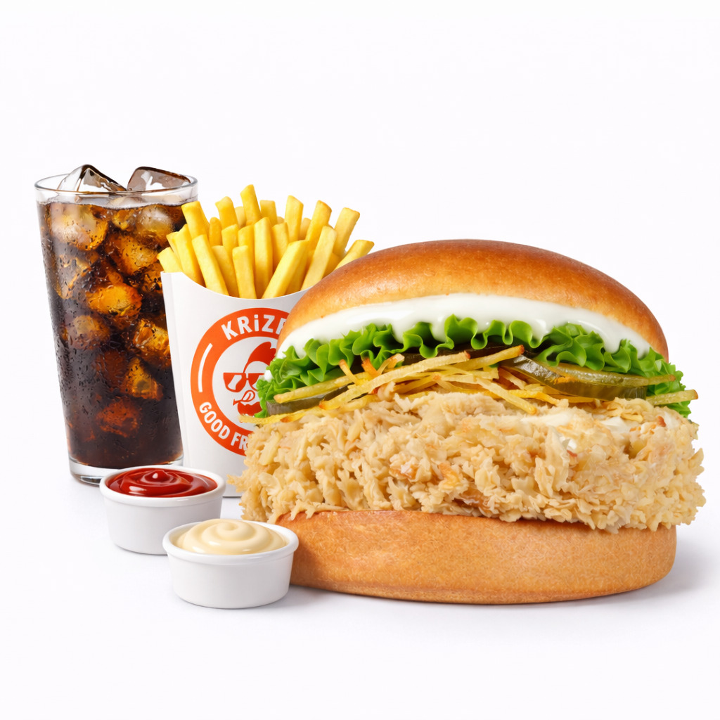 Luci Burger + İçecek + Patates Kızartması + 2 Adet Sos