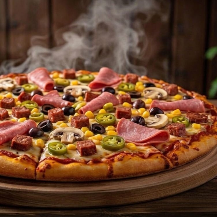 Acılı Karışık Pizza (Büyük) Acılı Jalapeno Sucuk Salam Mantar Mısırlı Zeytinli Full Pizzacı Pizza