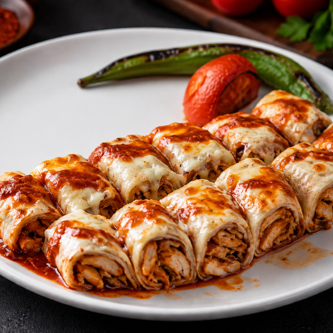 Kaşarlı Tavuk Döner Beyti Sarma