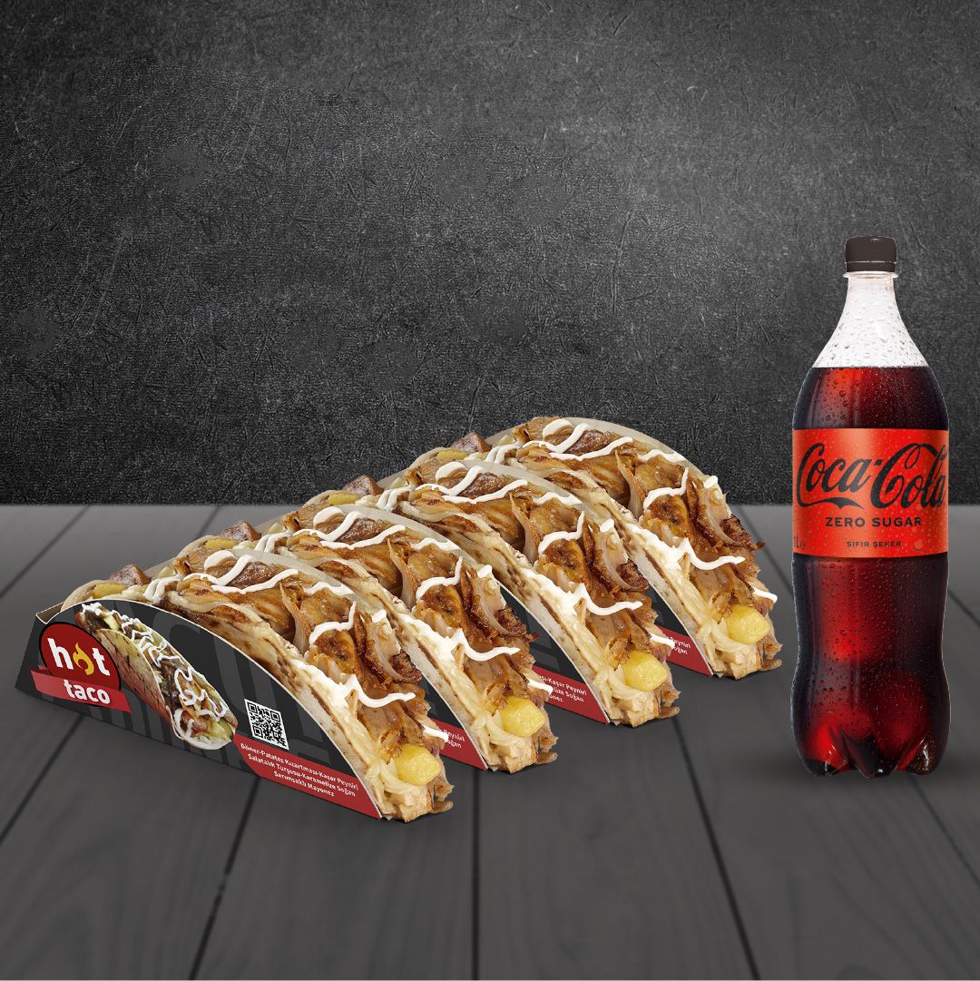 4'lü Tavuk Hot Taco Menü
