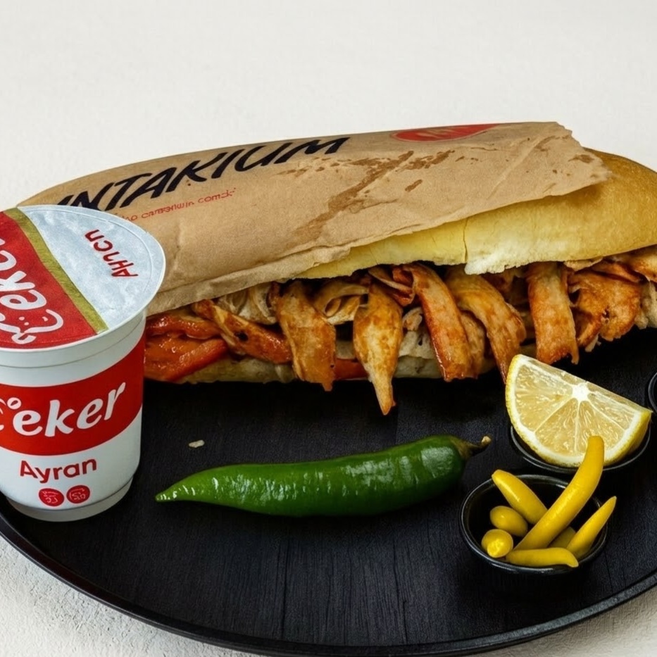 Ekmek Arası Tavuk Döner (130 Gr) & Ayran Menü