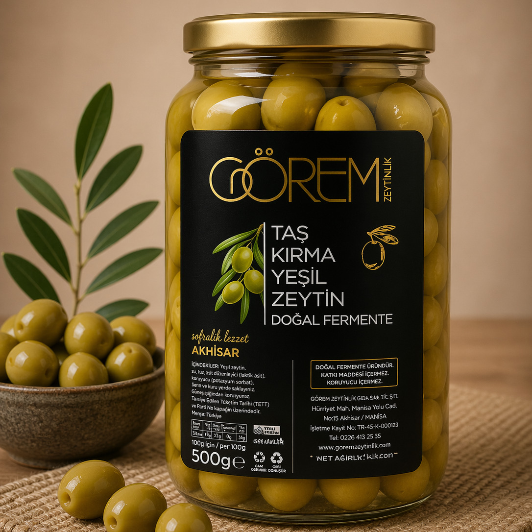 Taş Kırma Yeşil Zeytin 500 G (Doğal & Katkısız)