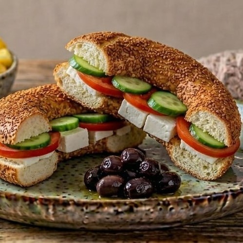 Beyaz Peynir Simit Tabağı