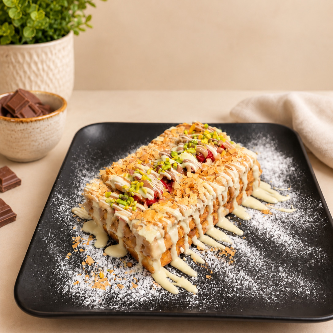 Double Beyaz Çikolatalı Waffle