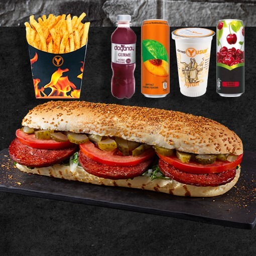 Patatesli Yarım Porsiyon Ekmek Arası Sucuk Menü