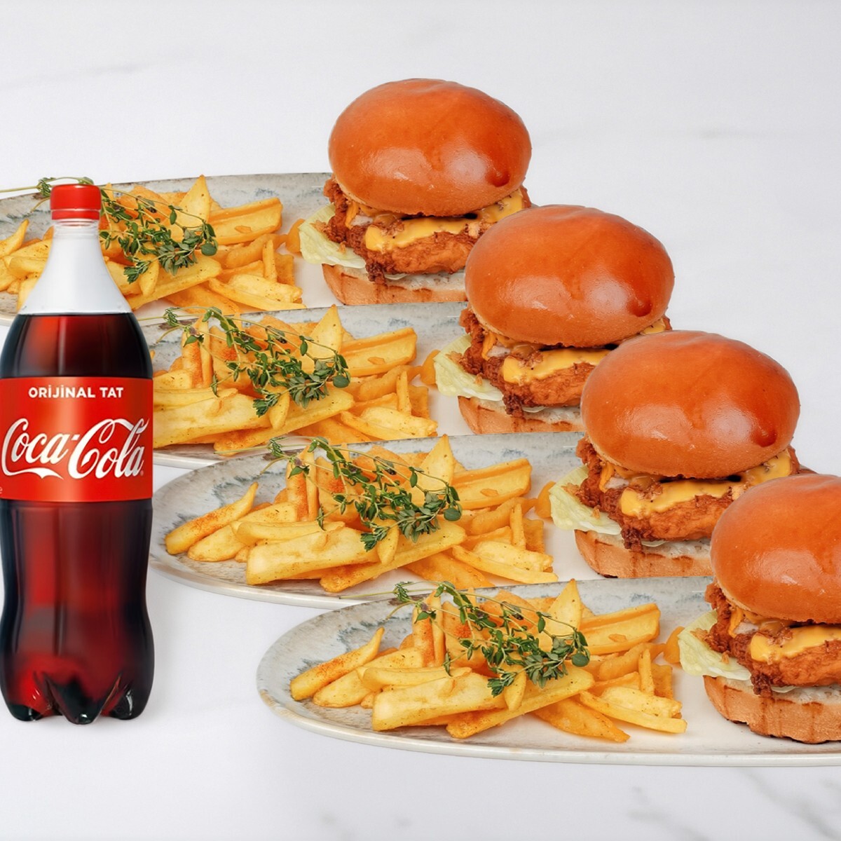 4'lü Tavuk Burger Menü
