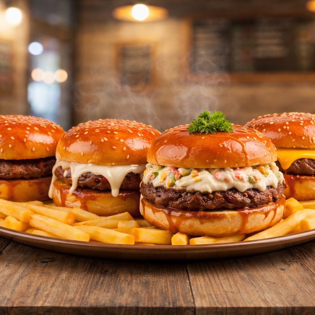 4'lü Mix Islak Hamburger Menü