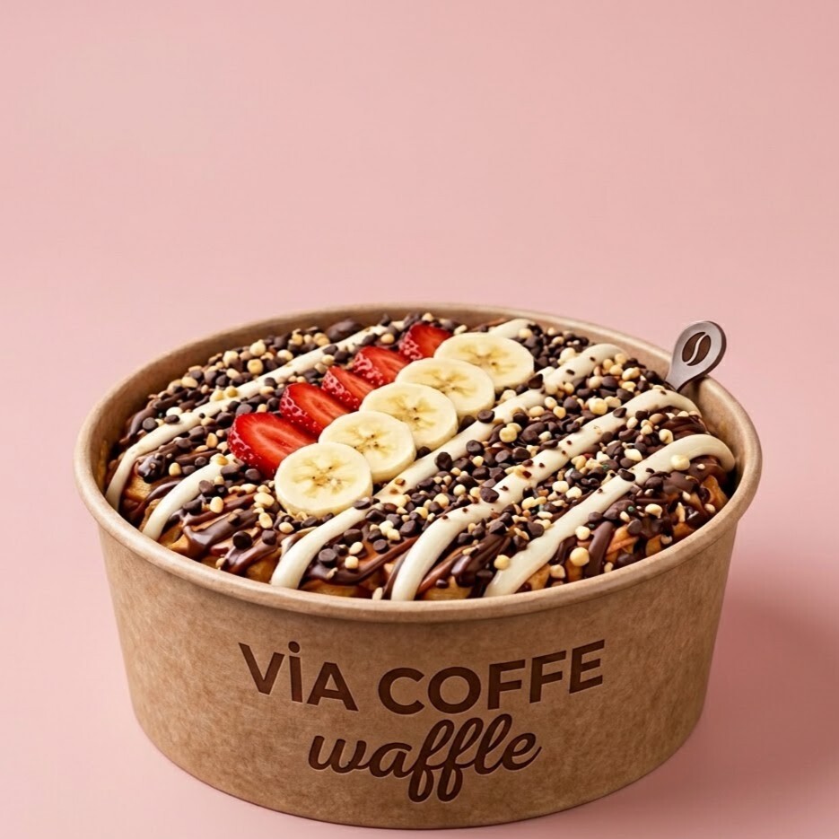 Via Bowl Sütlü & Beyaz Çikolata Waffle