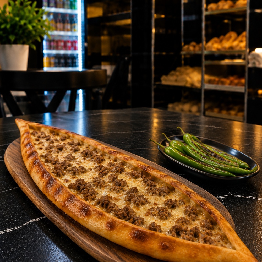 😍40cm boyunda Şef özel Kıymalı Kaşarlı Pide