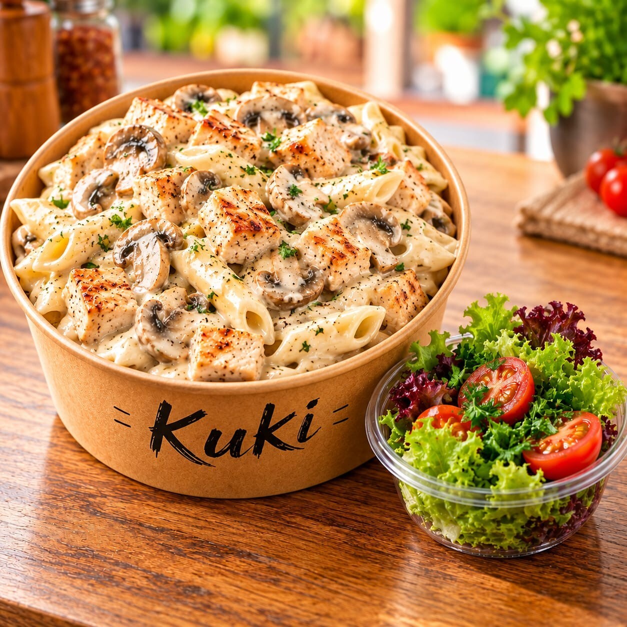 Kuki`nin Krema mantarlı Tavuk makarna toplam 500gr