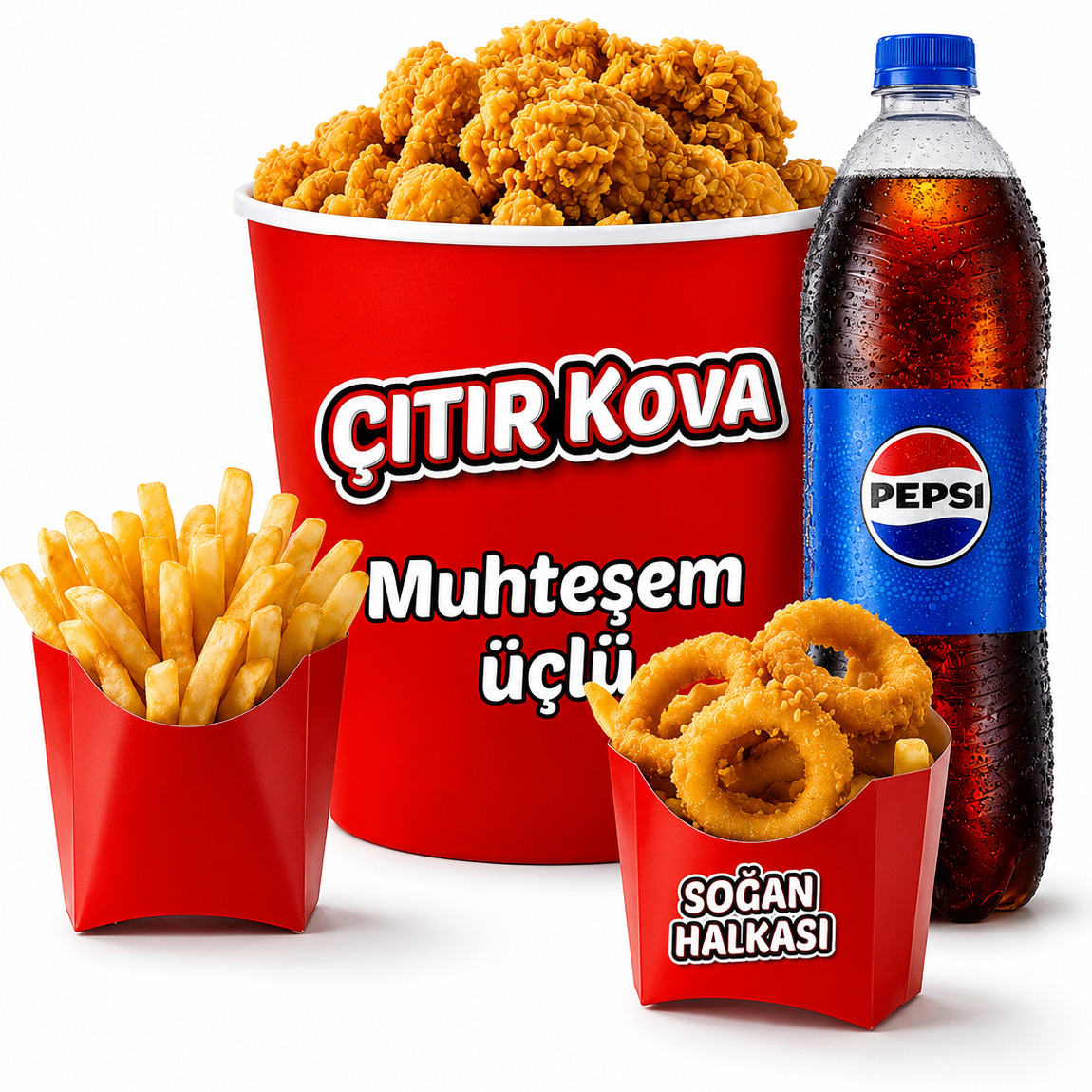 Muhteşem Üçlü Aile Kovası Doyurucu Menü
