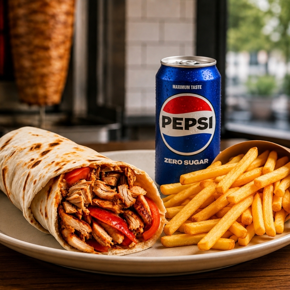 100gr Tavuk Döner +Pepsi+ Kutu Cips