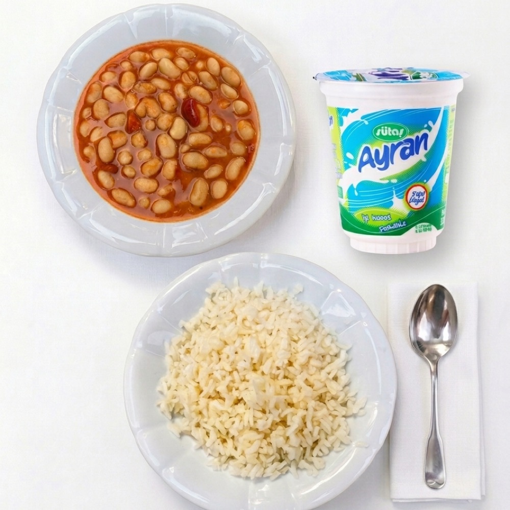 Kuru Fasulye Pilav Ayran Menü