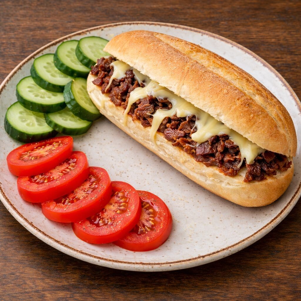 Tam Ekmek Arasına Kavurmalı Kaşarlı Tost