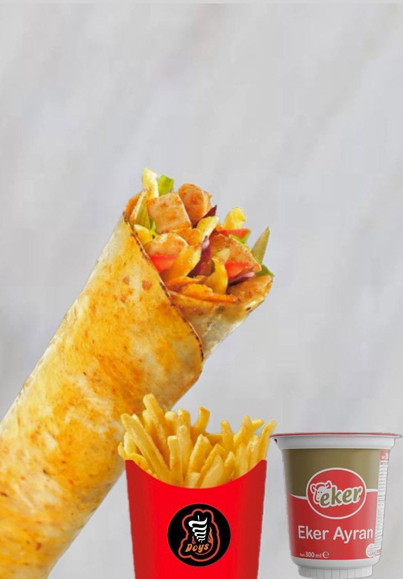 Tavuk Döner Dürüm + Cips + Ayran