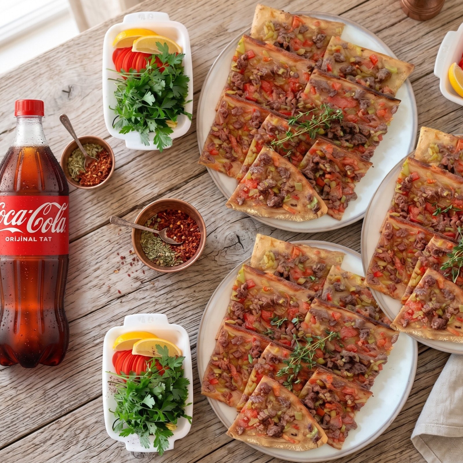 3 Adet Mevlana Pide + 1 Lt Coca Cola
