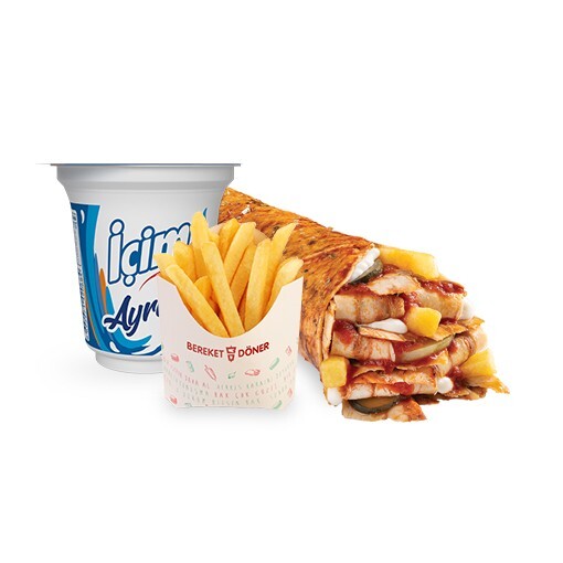 Tavuk Döner Dürüm Menü (L)