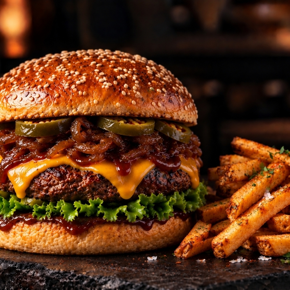 Barbekü Soslu Cheese Burger