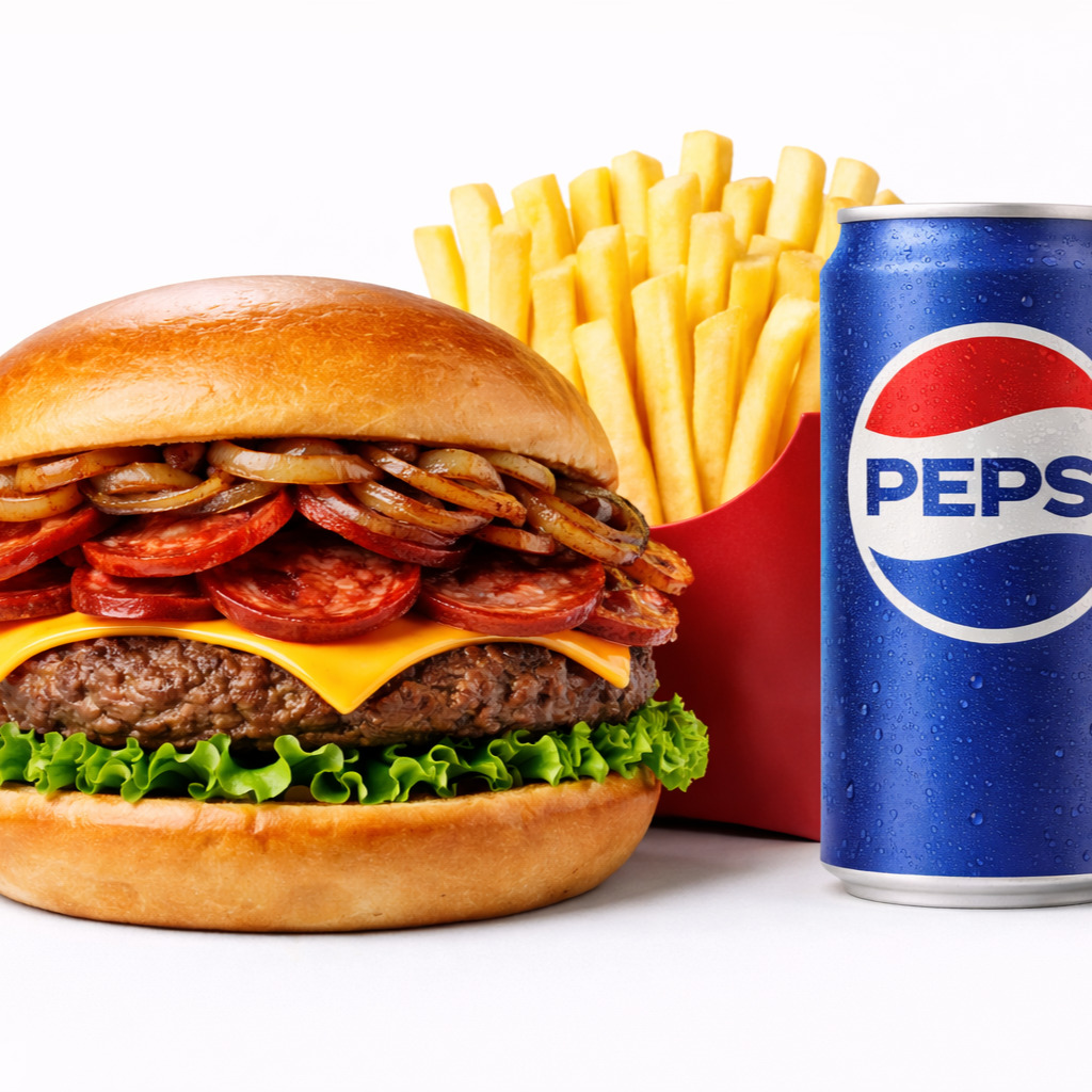 Mr Peperoni Burger Menu