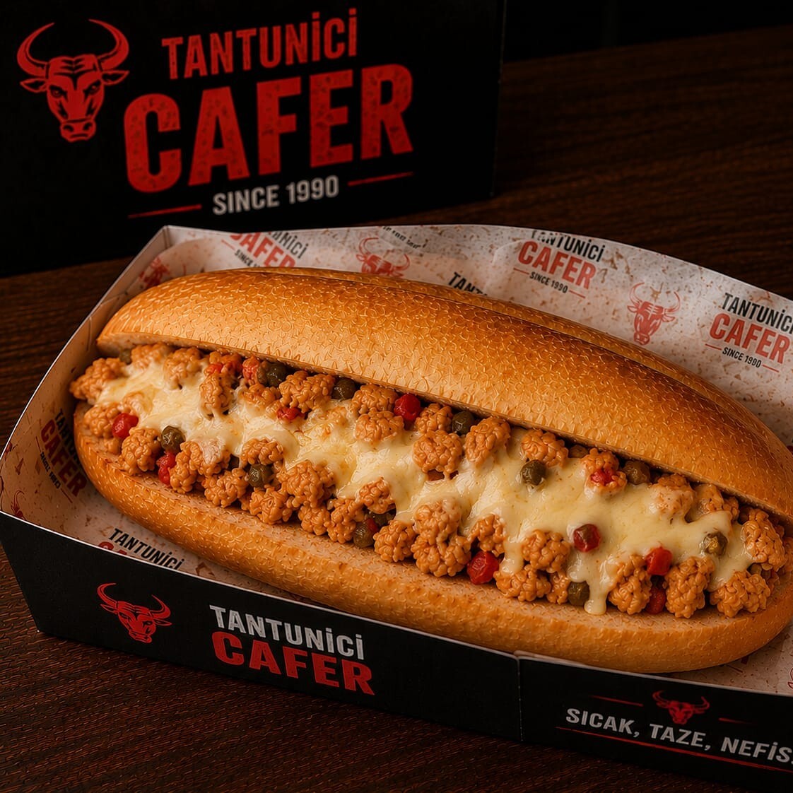 Cheddarlı Somun Ekmekarası Tavuk Tantuni