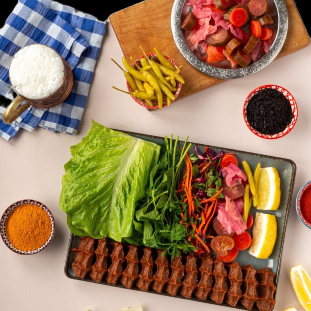 1 Porsiyon Cevizli Çiğköfte + 1 Çorba + 1 LİTRE Ayran