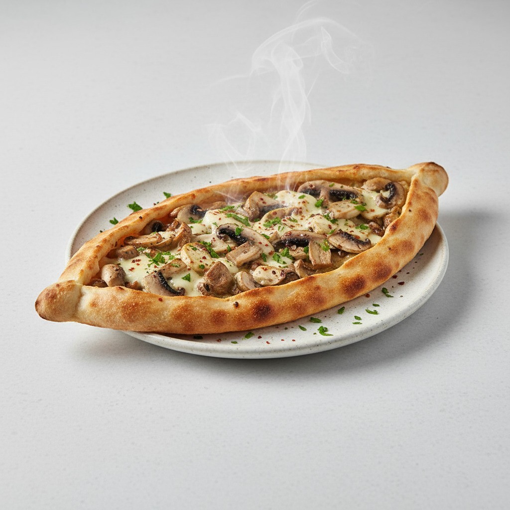Mantarlı Sebzeli Kaşarlı Pide+Coca Cola 330 ml